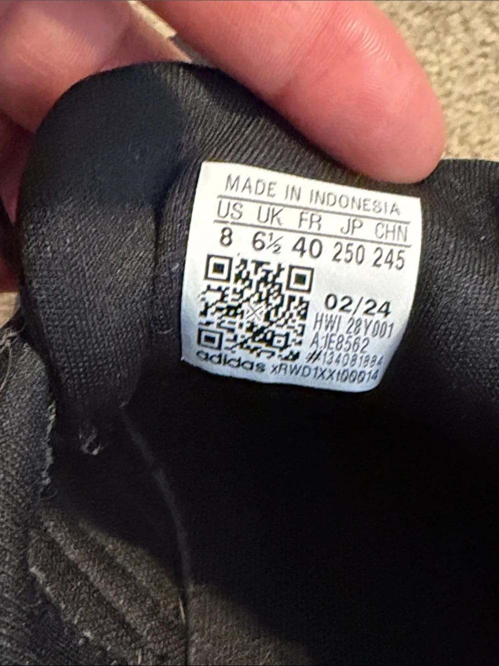 adidas Black Athletic Running Shoes with White Sole